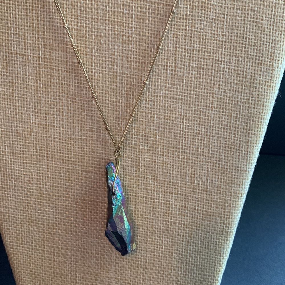 Titanium Quartz Crystal Necklace